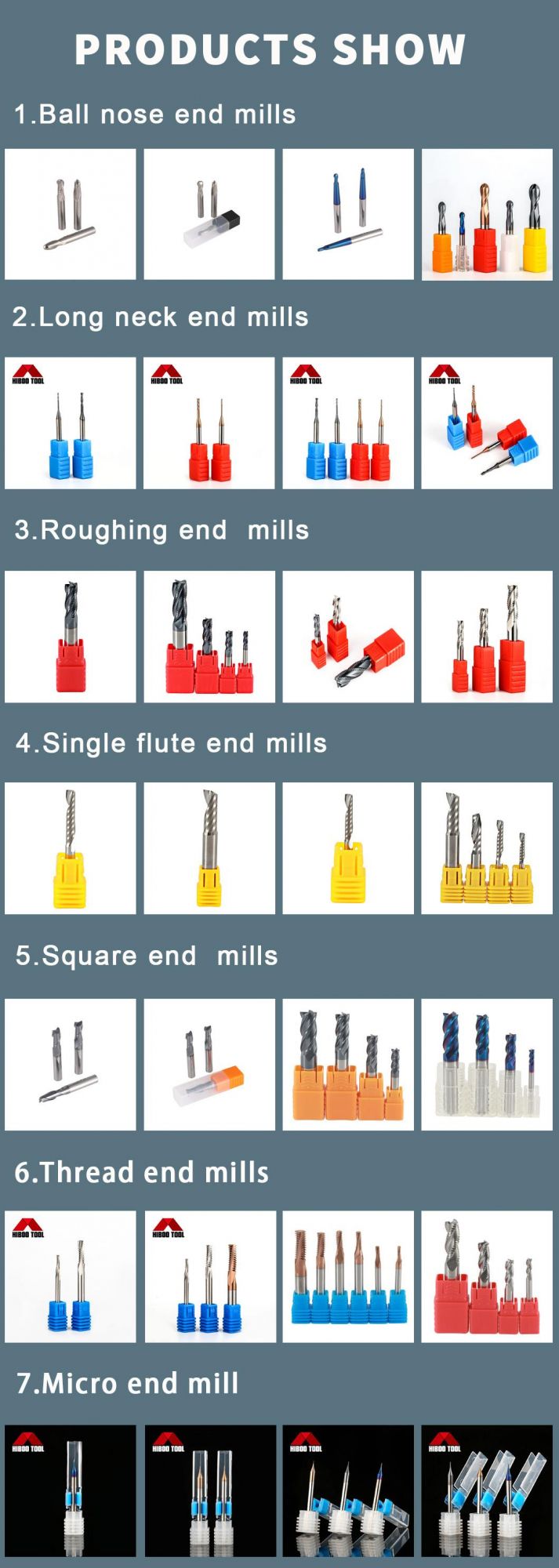 High Speed HRC60 Carbide Corner Radius End Mills