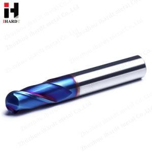 High-Precision 2 Flute Carbide Ball Nose End Mill with Blue Coating