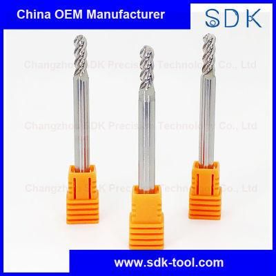 4f Solid Carbide End Mill Cutter HRC 55 Ball Nose Carbide End Mill for Aluminium