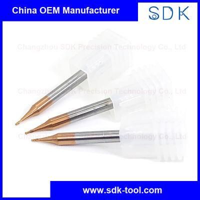 Manufactory HRC55 0.1mm~0.45mm Solid Carbide Micro Ball Nose End Mills Cutting Tool Tools for Steel