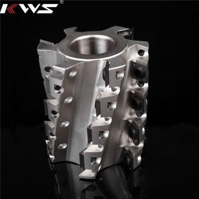 Kws Helical Planing Spiral Cutter Head for Wood Cutting High Performance Throw-Away Type Woodworking Spiral Cutter Head