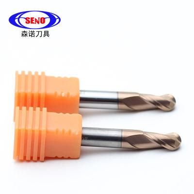 Seno Durable CNC Tungsten End Mill 2flutes Ballnose HRC55 End Mill Cutters for Metal