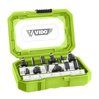 Vido High Precision Aluminum 8mm 12PCS Router Bits Set