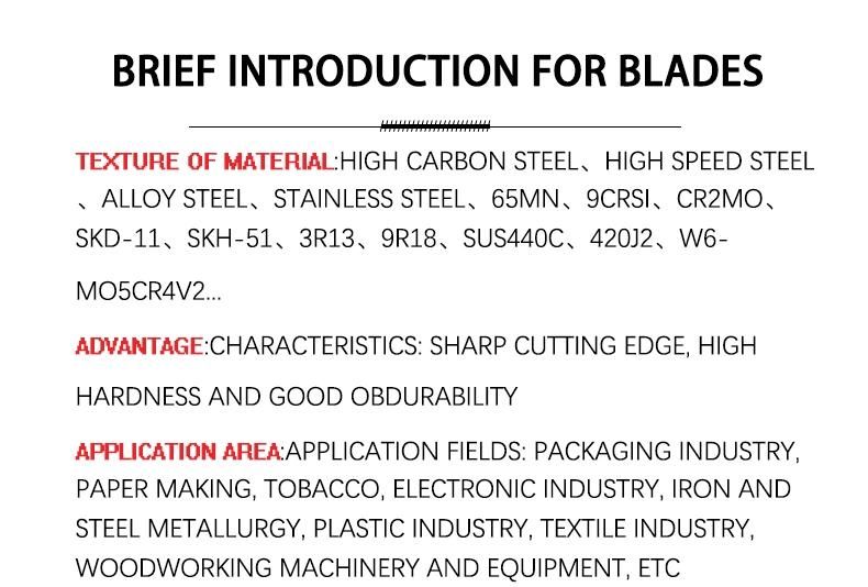 Machine Machinery Steel Crusher Tungsten Carbide Knife Plastic Shredder Blade