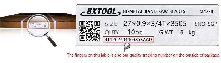 Bxtool Best Wear Resistance Band Saw for Cutting Metal Machine Spare Parts Metallarge Band Saw for Sale