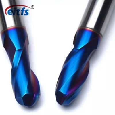 High Performance 2/4 Flute Tungsten Carbide Ball Nose End Mill for Steel 45HRC 55HRC 65HRC