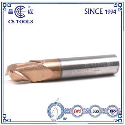 Coated Tisin Solid Carbide 2 Flutes Spiral Slot Milling Cutter for Keyway Milling