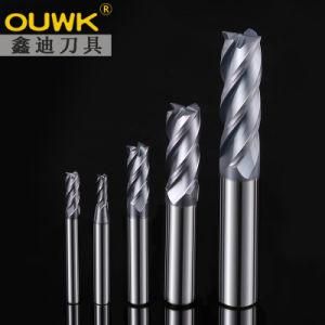 4 Flutes HRC45 Solid Carbide Milling Cutter Ball Nose End Mill
