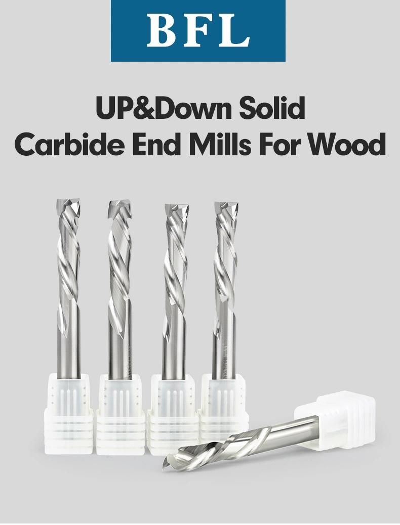 Bfl Solid Carbide 2 Flutes Compression End Mills for Wood up Down Cut Endmill Parallel Shank