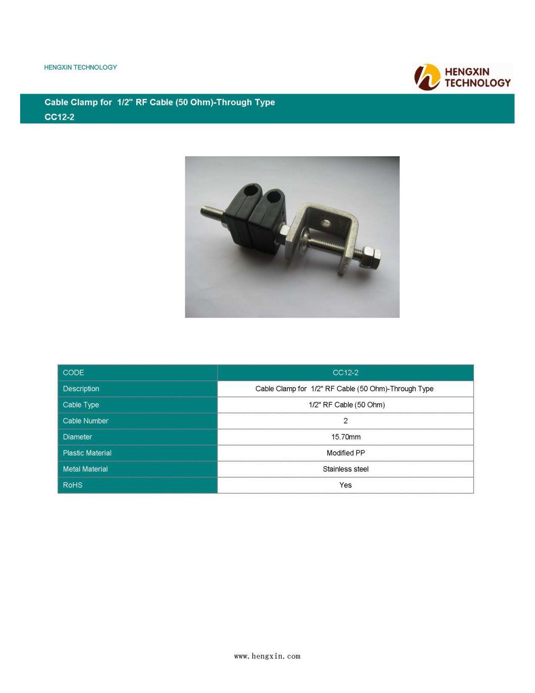 Cable Clamp for 1/2" RF Cable (50 Ohm) -Through Type