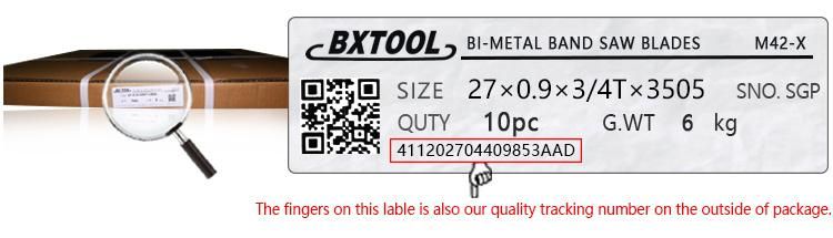 M42/X High Performance Sawing Bimetal Band Saw Blade for Cutting Metal 34*1.1mm Inch 1 1/4*0.042