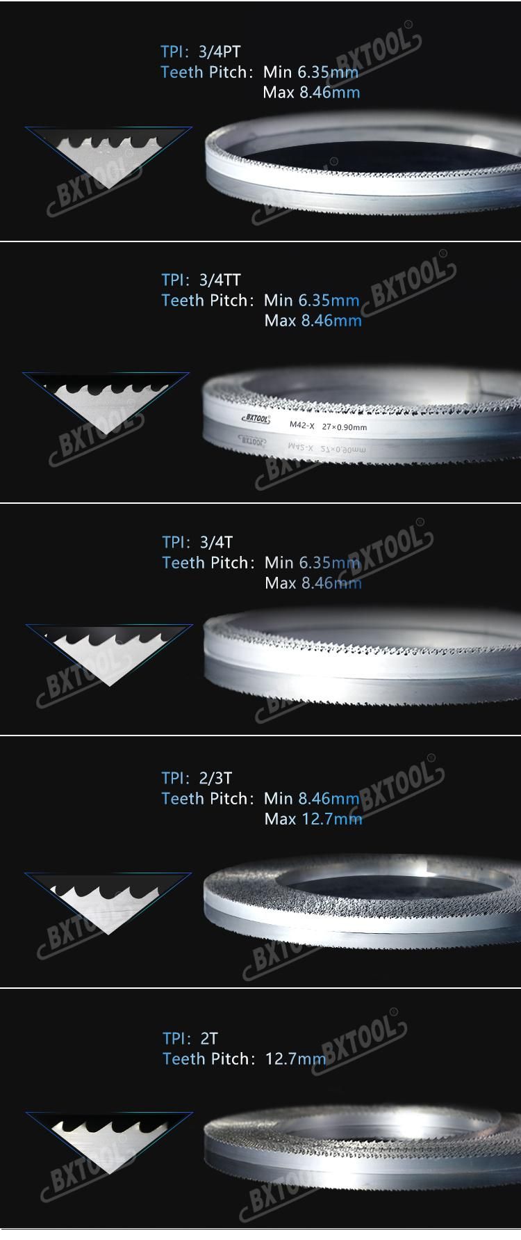 Bxtool 27*0.9mm Bimetal Band Saw Blades German Tech Bimetal Cutting Tools Aluminum Saw for Metal Cutting