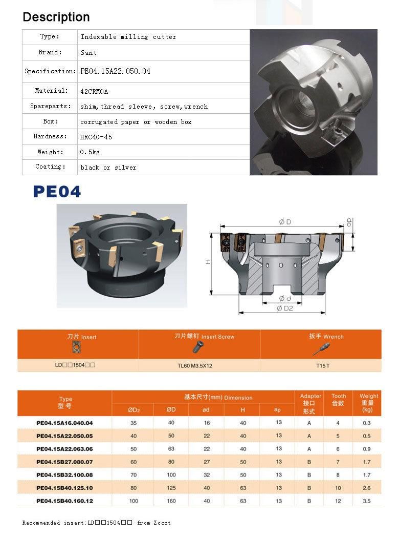 Square Shoulder Milling Cutter for CNC Lathe Machine