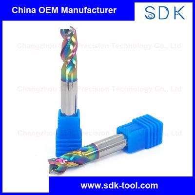 Dlc Coating Variable Pitch Big Feed U Shape Tungsten Carbide 3 Flute Aluminium End Mill Cutter