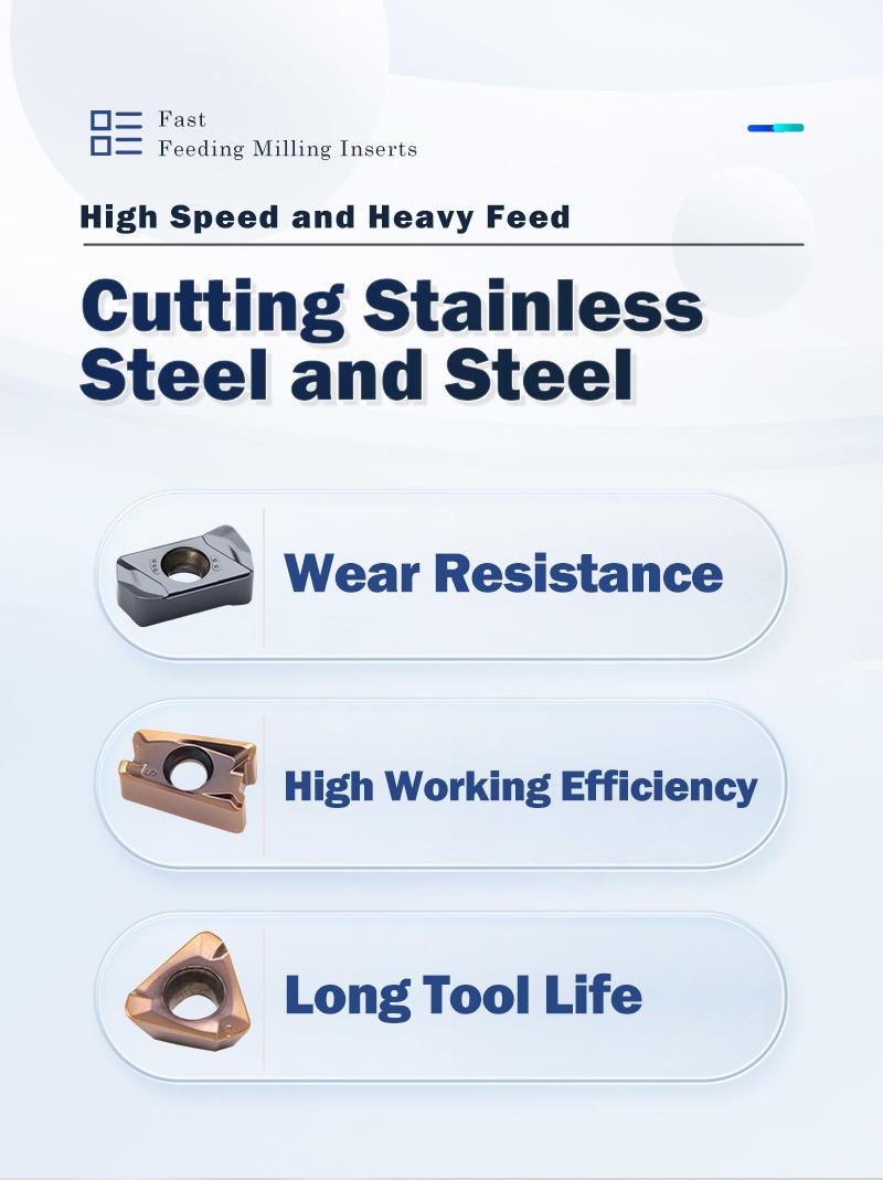 CNC Milling Cutter Fast Feeding Carbide Plates 3pkt060308 100408 150508 190608r-M Replace Tt9080 9030