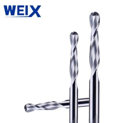 Weix Manufacture Solid Carbide Ball Nose Spiral Milling Cutter End Mill Woodworking