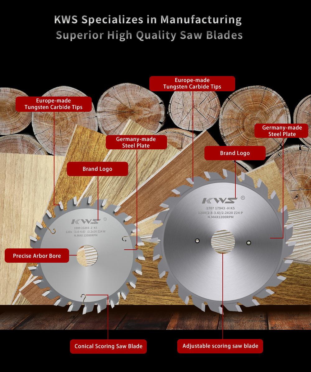 PCD Adjustable Scoring Saw Blade with Chrome Plating for Coated Wood-Based Panels