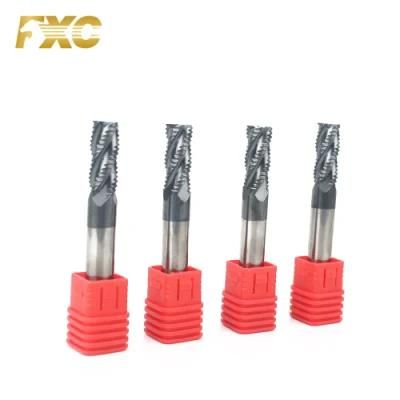 Tungsten Carbide High Precision HRC45 4 Flutes Roughing CNC Milling Cutter