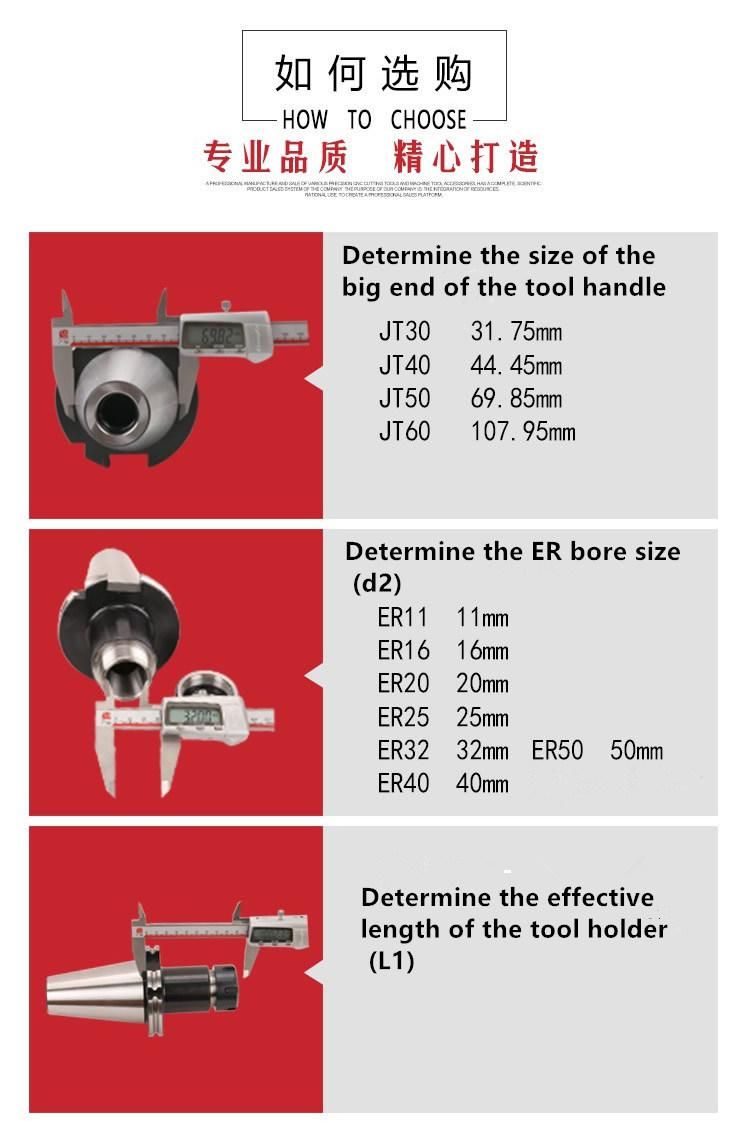 China Made High Quality CNC Tool Holder Sk50/40/60-Er32/40/50 Machining Center Spring Chuck Er Tool Holder Full Range