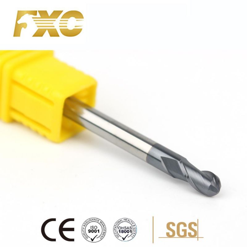 2 Flutes HRC45 Solid Carbide Ball Nose End Mill for Steel