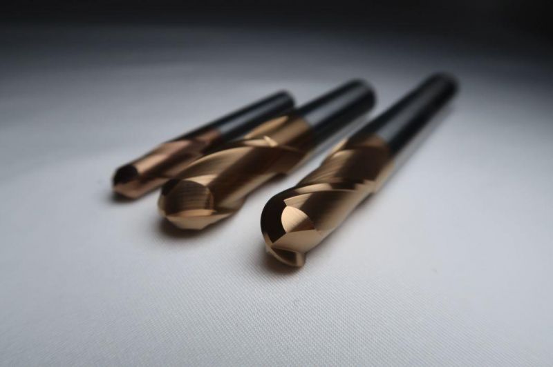 HRC65 2/4/6 Flutes Solid Carbide Ball Nose Cutting Tool for Steel