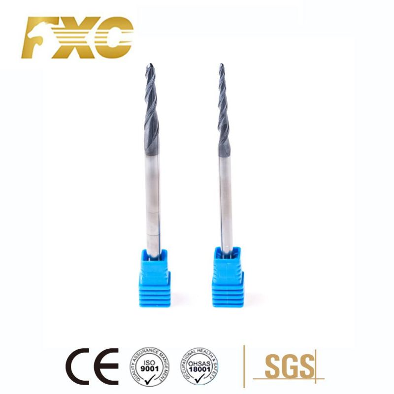 High Speed Cutting HRC55 Carbide Taper Ball Nose End Mill for Wood