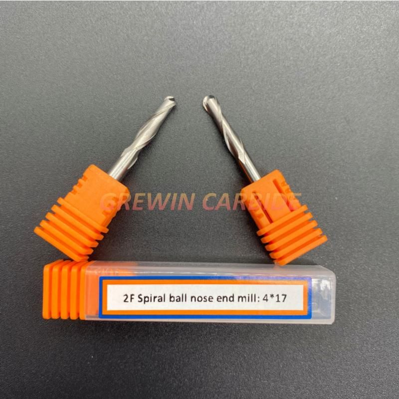 Gw Carbide - 3.175*1.0*5mm Engraving CNC Double Two Flute Spiral Bit Router Bits/ Milling Cutters