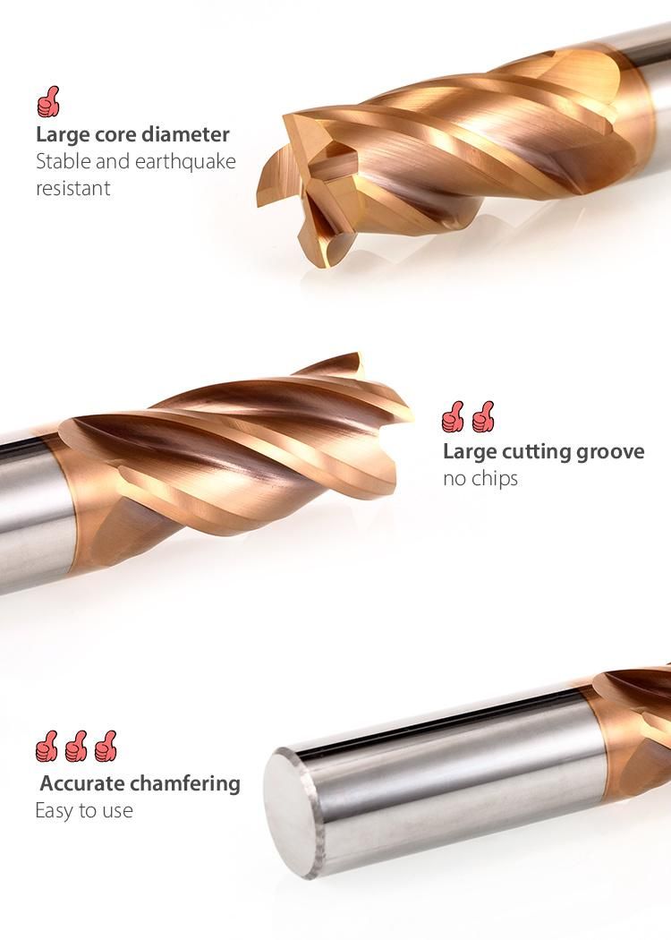 Solid Cabide Standard End Mill HRC 55 4f D10*40*100mm