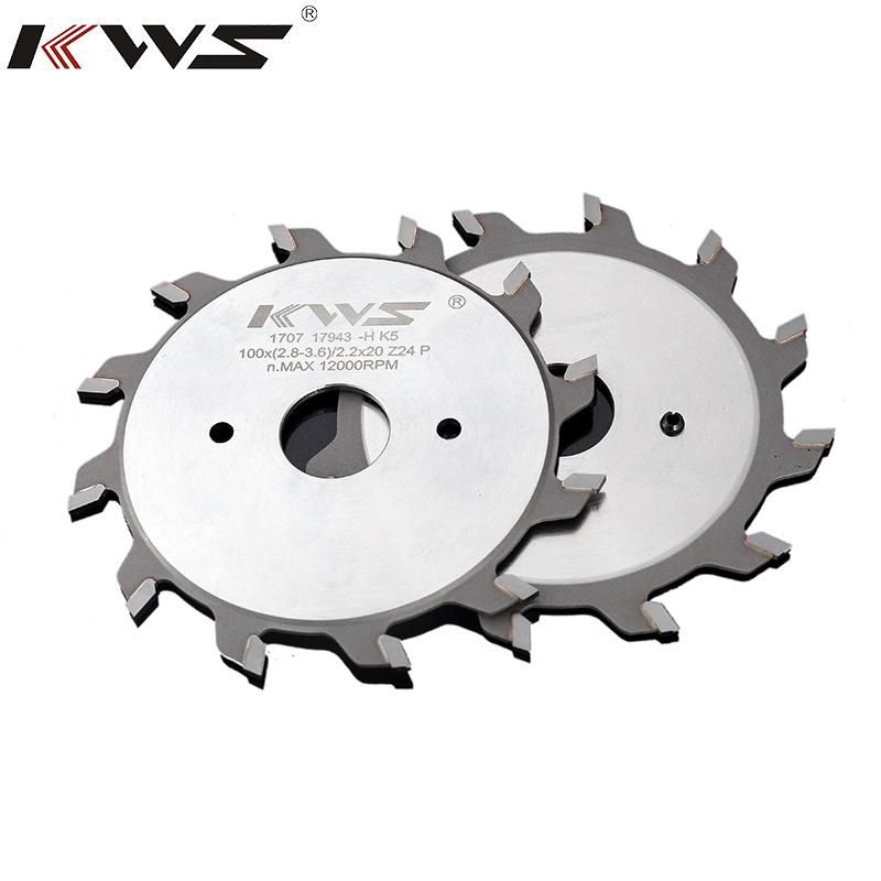 Kws Adjustable Split Scoring Saw Blade for Sliding Table Saw 120 mm 24 Teeth Tct Tungsten Carbide Tipped Saw Blade Tools Schelling Wood Cutting Disc