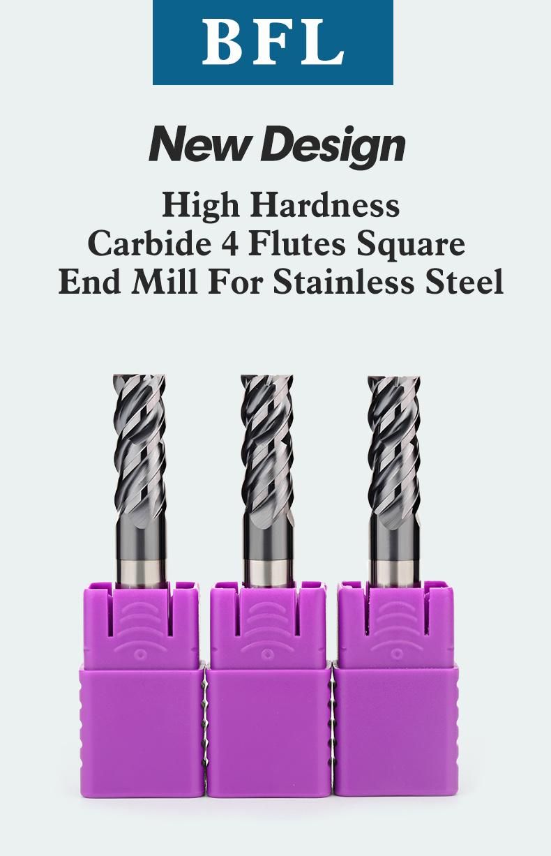 Bfl 4 Flute Solid Carbide Stainless Steel End Mill Rich in Stock