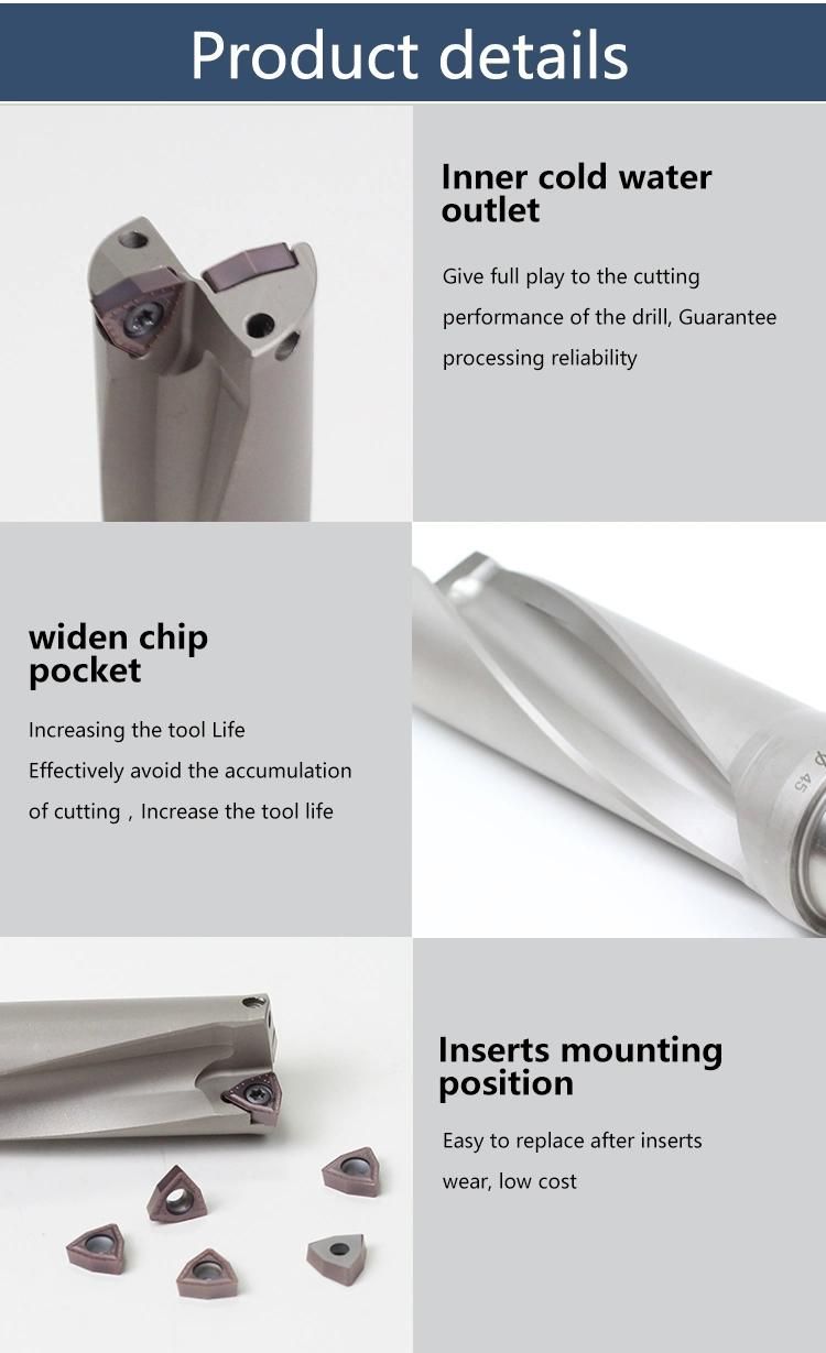 Quality U Drill CNC Cutting Tools Indexable Carbide U Drilling Cutter Inserts Wcmt030208/Wcmt040208/Spgt/Somt/Wcmx U-Drill Inserts
