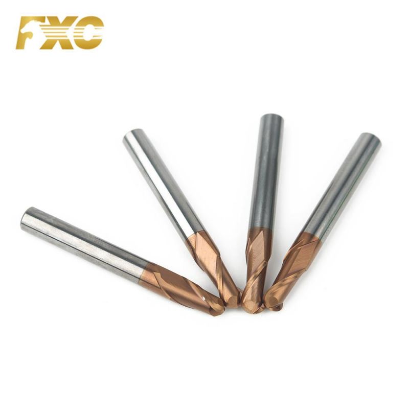 High Precision HRC55 Carbide Coated Ball Nose End Milling Cutter