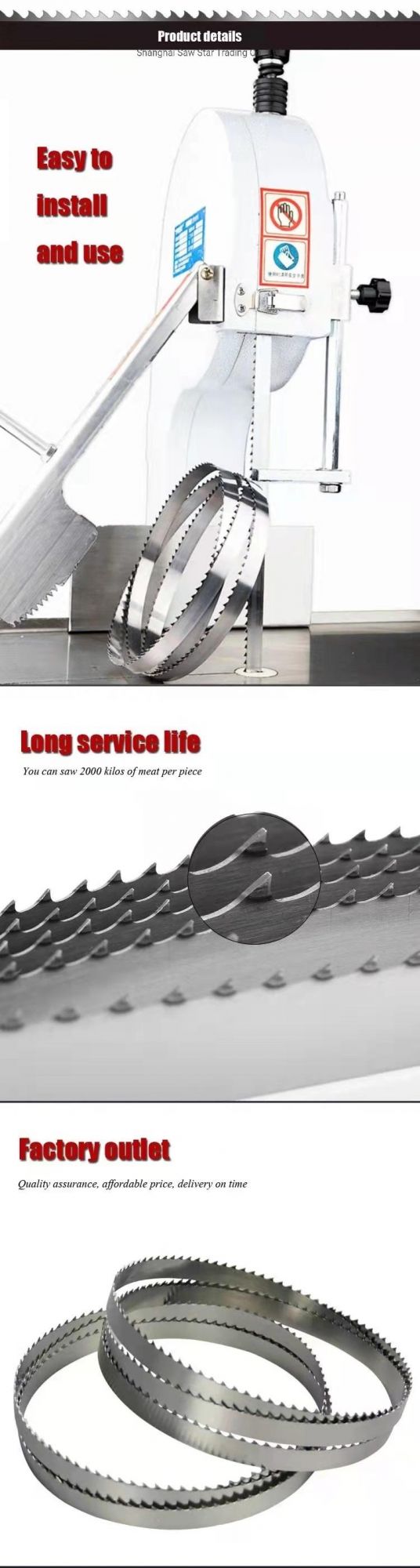 16mm*0.6mm*1950mm*3t Saw Blades Dedicated for Bone Cutters