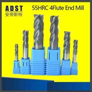 Hot Sale HRC55 4 Flute End Mill for Cutting Tools