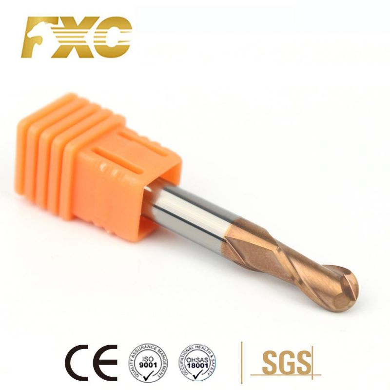 Solid Carbide HRC55 2 Flutes Ball Nose Cutters for Steel