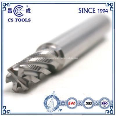 Solid Carbide 6 Spiral Flutes Rough End Mill for Roughing Machining