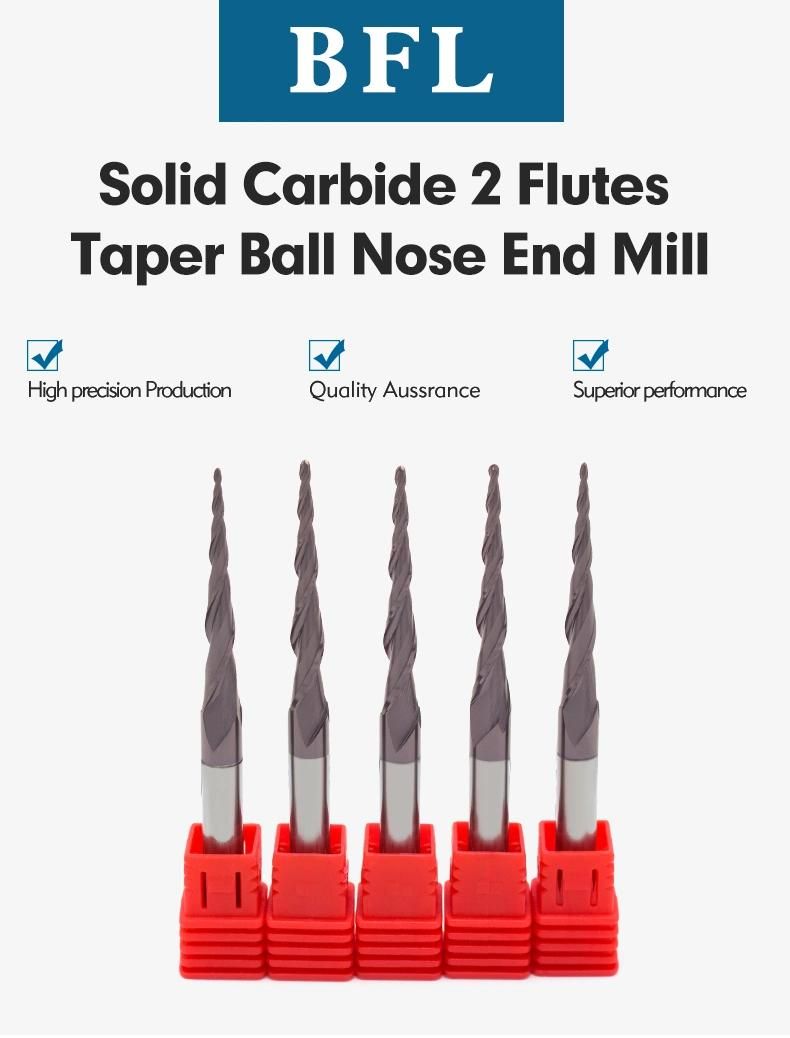 CNC Carbide Micro Conical Ball Nose Cutter Bits/CNC Milling Cutting Tool for Woodworking