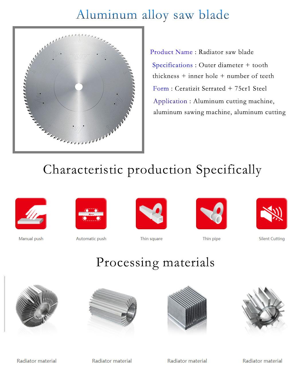 Professional Aluminum Profiles Cutting Tungsten Carbide Tipped Saw Blade