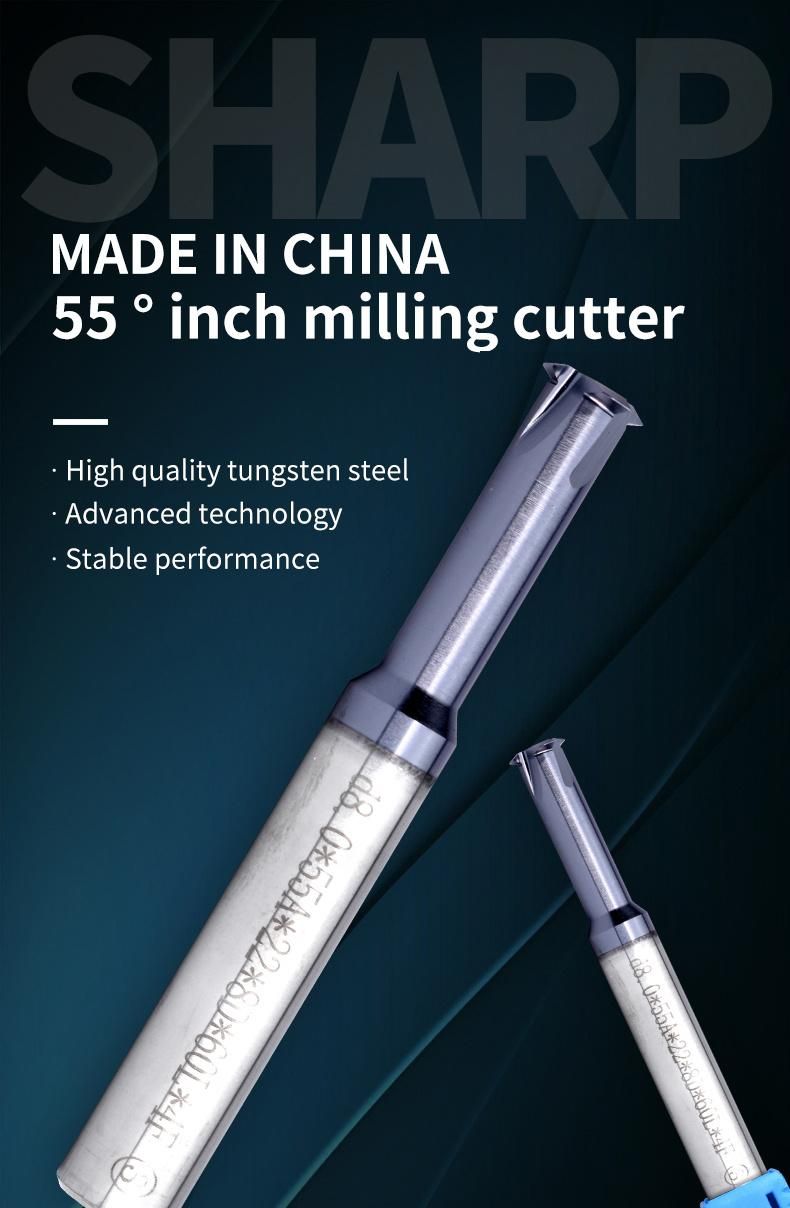 CNC 55° Tungsten Steel Inch Single Tooth Range Thread Milling P 1.058 1.27 0.907-1.411 Mill Cutter 1.336 - 1.814 2.54 Mills Cutters