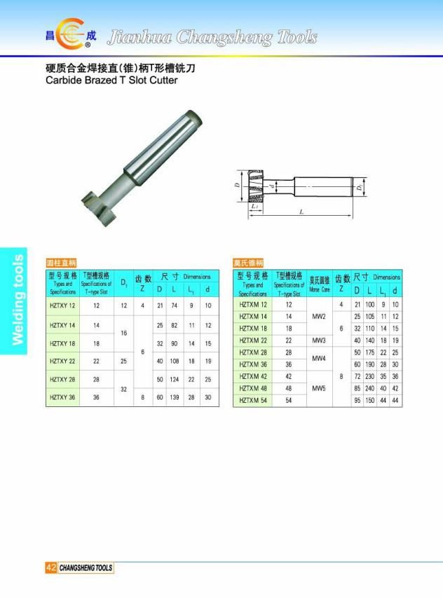 Customized Altin Coated 2 Flutes Tungsten Solid Carbide HSS T Slot, T Type, Dovetail End Mill Cutter