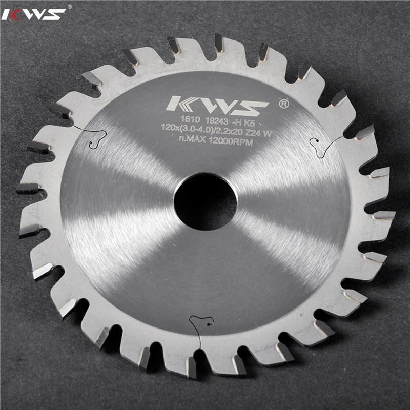 Kws Tct Saw Blade Conical Scoring Saw Blade Hard Tungsten Carbide Alloy Saw Blade