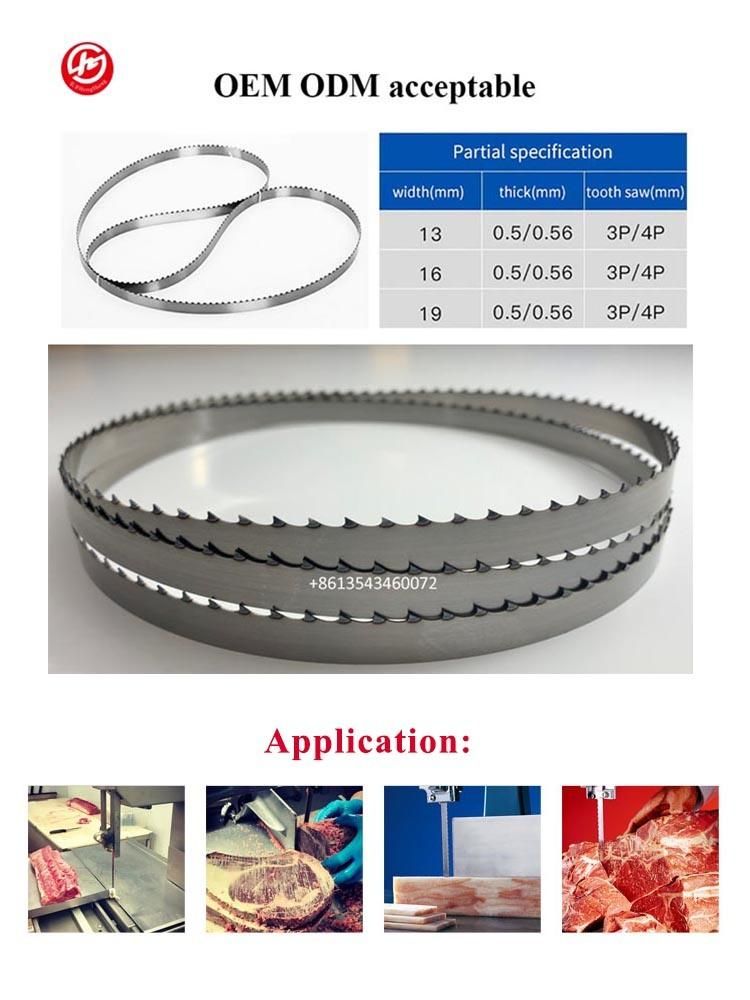 Customized High Accuracy Saw Blade Silent Cutting Tools Meat Bone Fish Band Saw Blades 1650