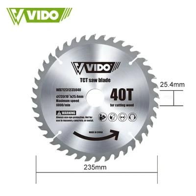Hot Sale Vido Tct Tungsten Carbide Tipped 235mm 9inch Tct Saw Blade for Wood