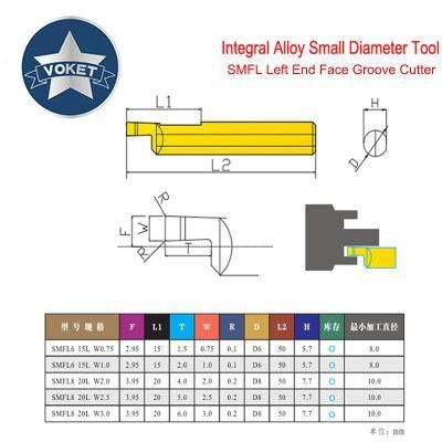 CNC Tungsten Steel Alloy Small Aperture Boring Tool Left End Face Grooving Tool Smfl 6 8