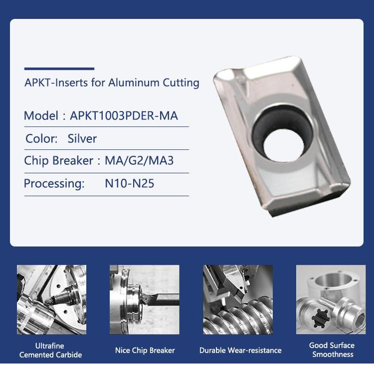Cemented Carbide Aluminum Inserts Turning Tools for Aluminium on CNC Machine