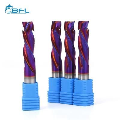 Bfl Solid Carbide 2 Flute up and Down Cut Blue Nano Coating End Mill Compression Cutting Tool Bit