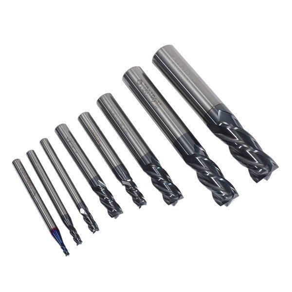 1 Set of 8 Milling Cutters Set 45 Degree Integral Tungsten Steel Milling Cutter Alloy End Mill 4 Blade Steel Milling Cutter I264334