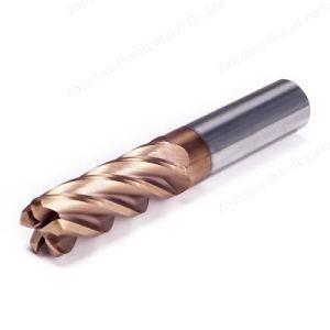 5 Flute Carbide Bull Nose End Mill with Unequal Pitch and Tiain Coating