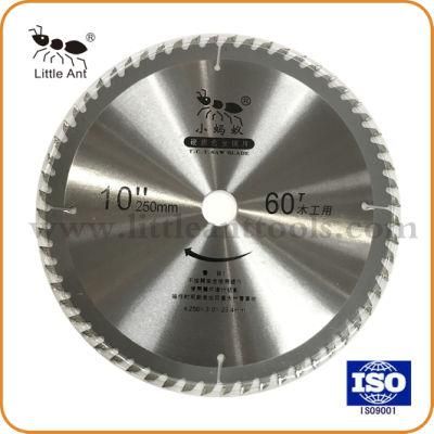 10&quot; 60t Hardware Tools Circular Carbide Cutting Disk Tct Saw Blade for Wood &amp; Aluminum