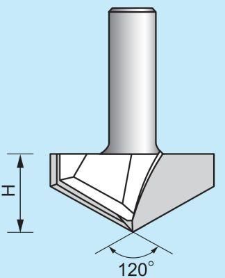 Tiger Shark 120/150 Centigrade V Type Slotting Cutter Router Bit for Wood Working